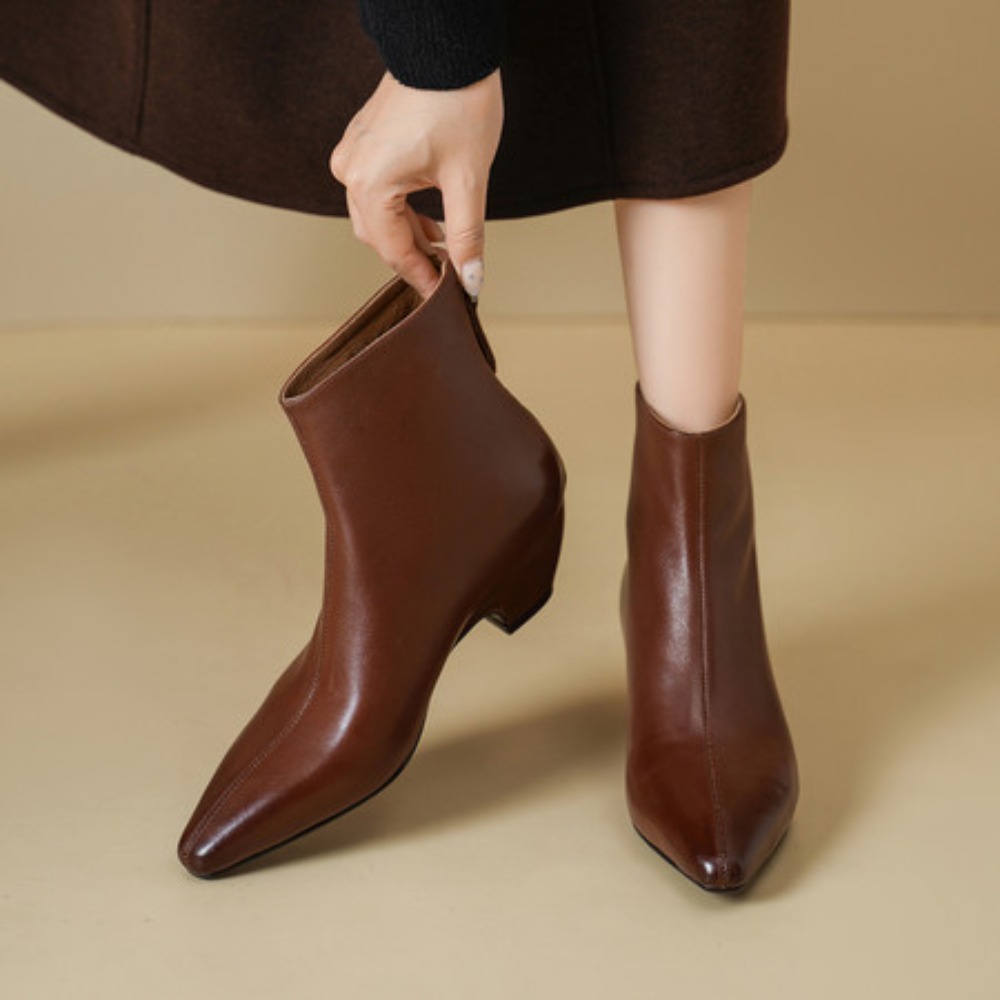 Bottines pour femmes en cuir v - Vintage Fashion Online avis et prix